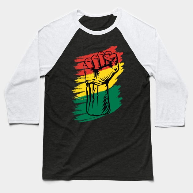 Black Pride Fist Black Lives Matter Gift Baseball T-Shirt by BadDesignCo